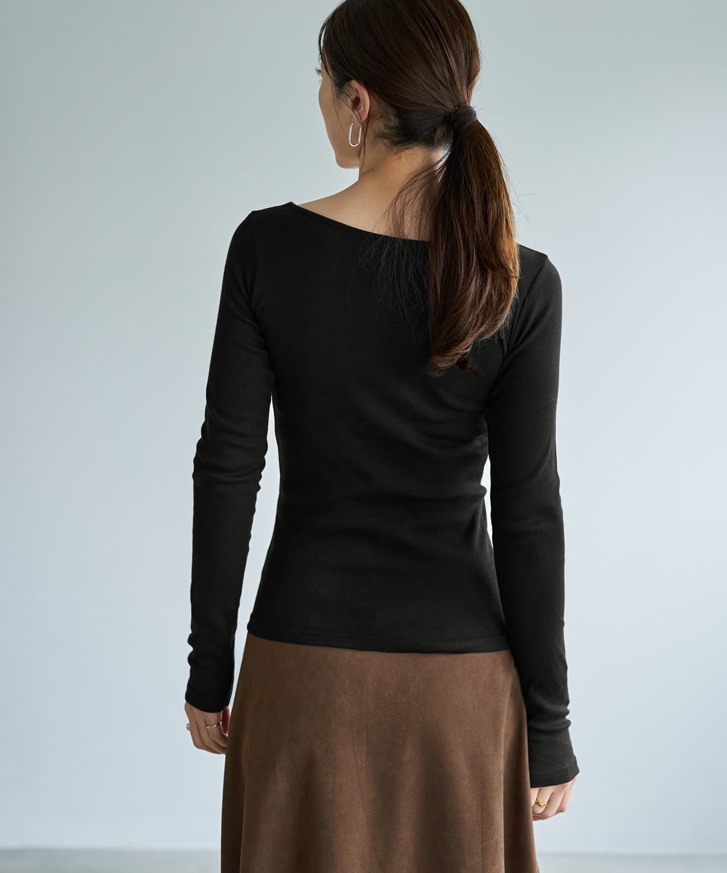 STYLE DELI「◆敏感肌対策◆中に着る綿100デコルテ開きカットソー」|Tシャツ・カットソー|