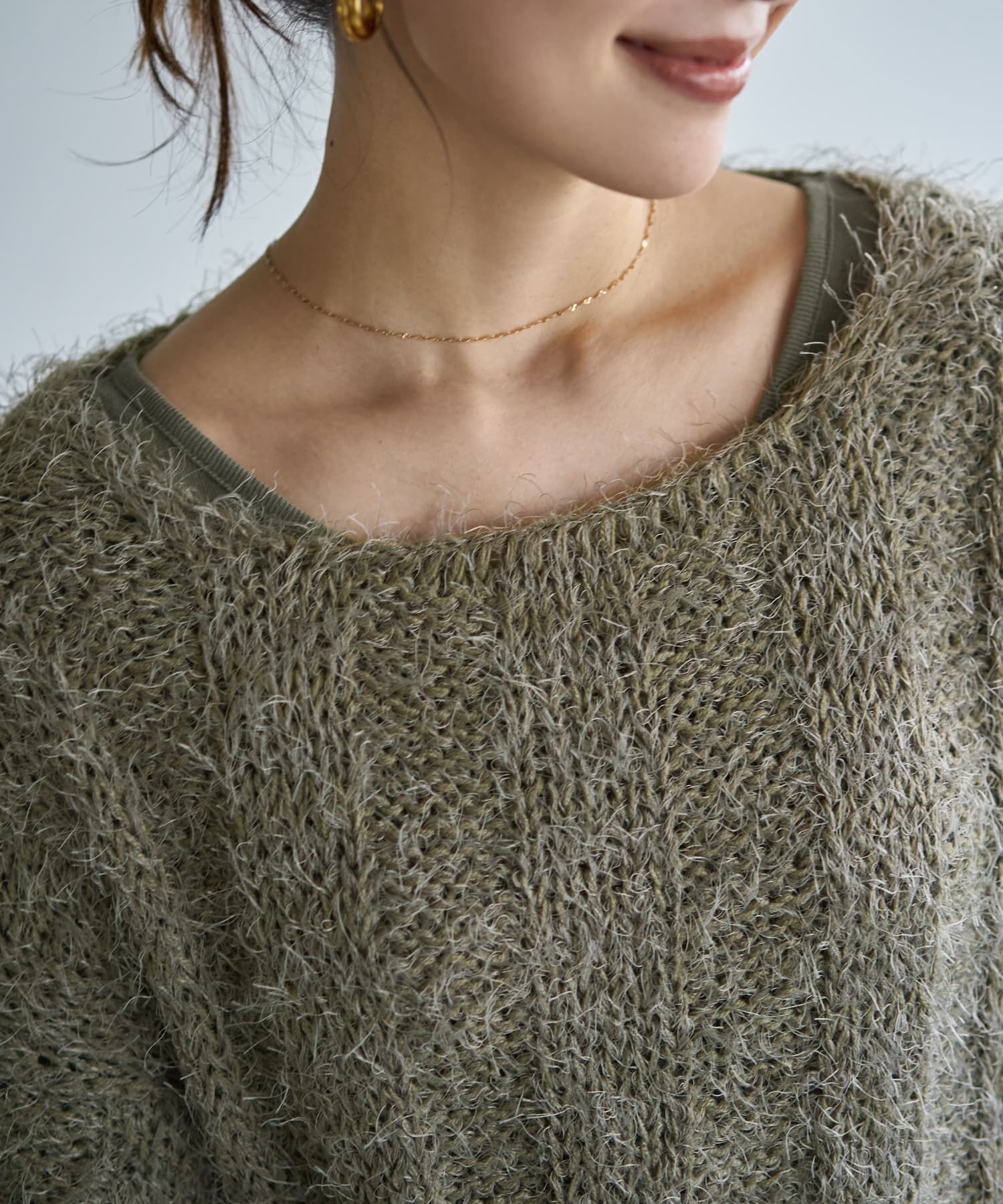 STYLE DELI「◆敏感肌対策◆中に着る綿100デコルテ開きカットソー」|Tシャツ・カットソー|