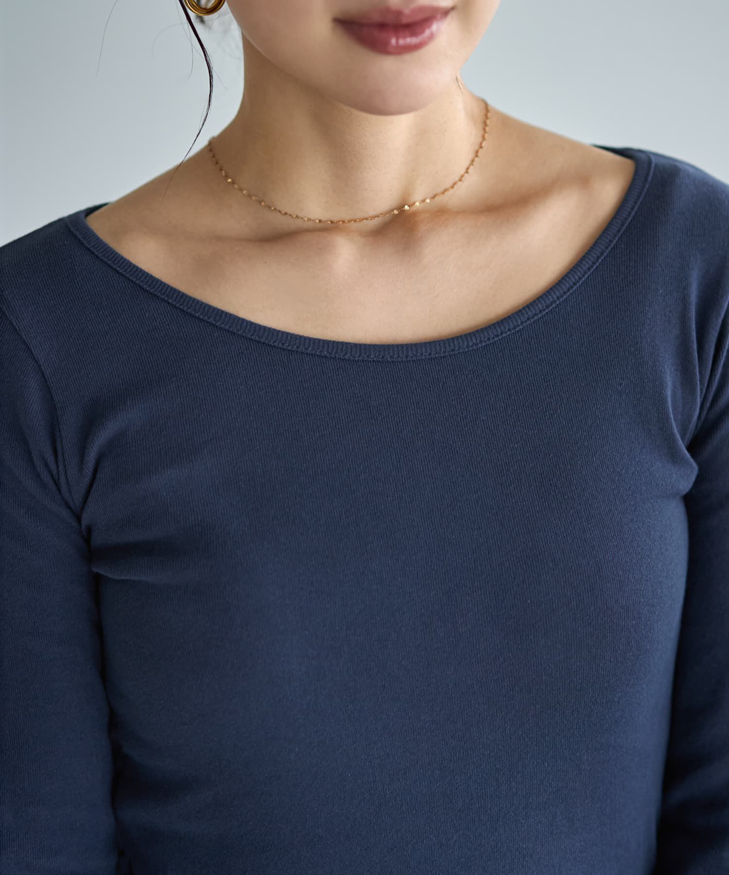 STYLE DELI「◆敏感肌対策◆中に着る綿100デコルテ開きカットソー」|Tシャツ・カットソー|