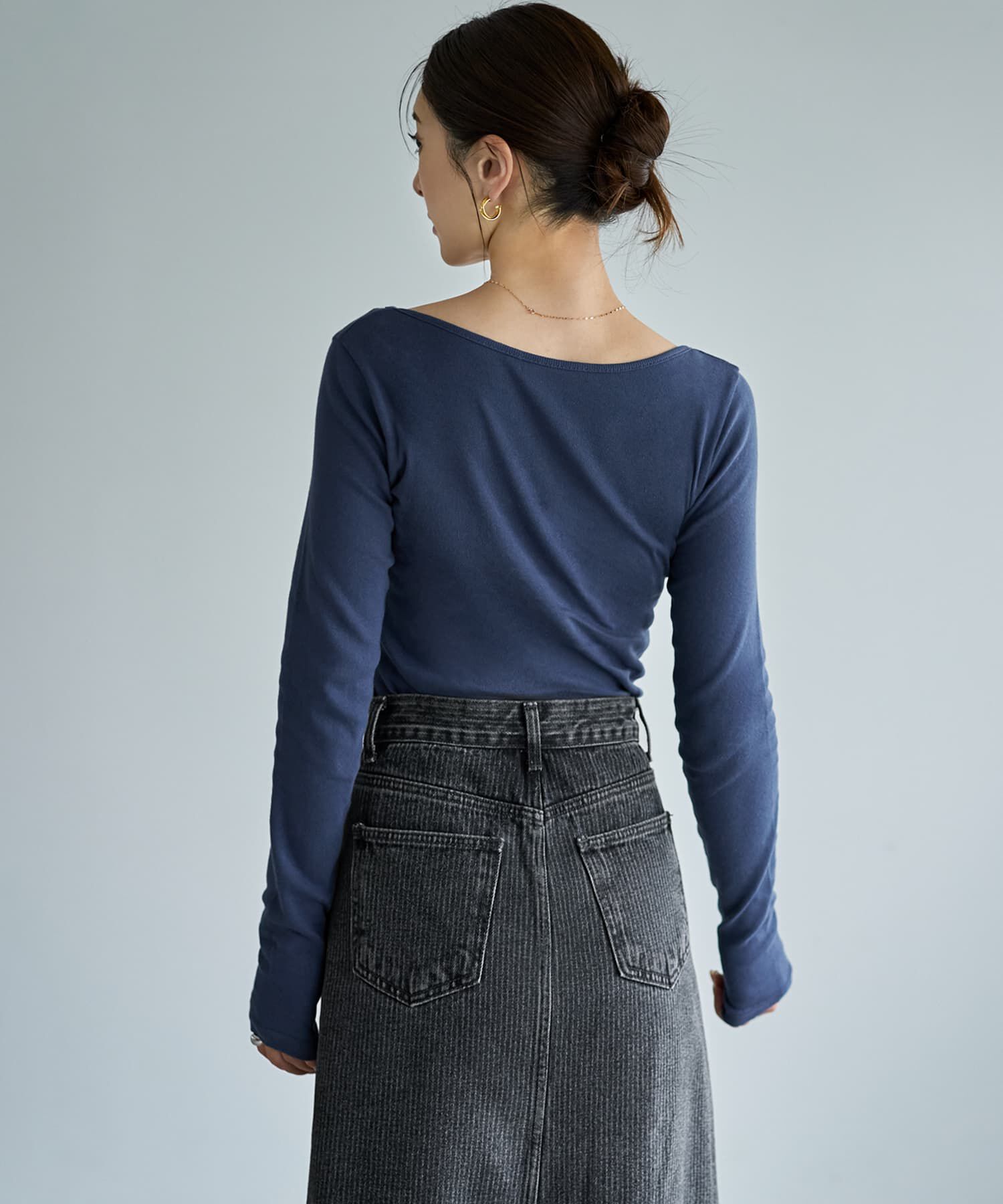 STYLE DELI「◆敏感肌対策◆中に着る綿100デコルテ開きカットソー」|Tシャツ・カットソー|