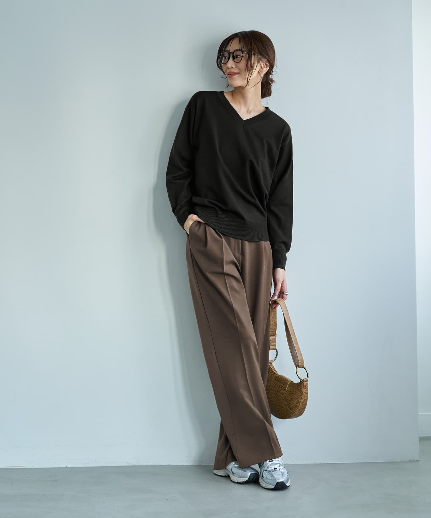 STYLE DELI「アンチピリングVネックニットトップスB」|ニット・セーター|