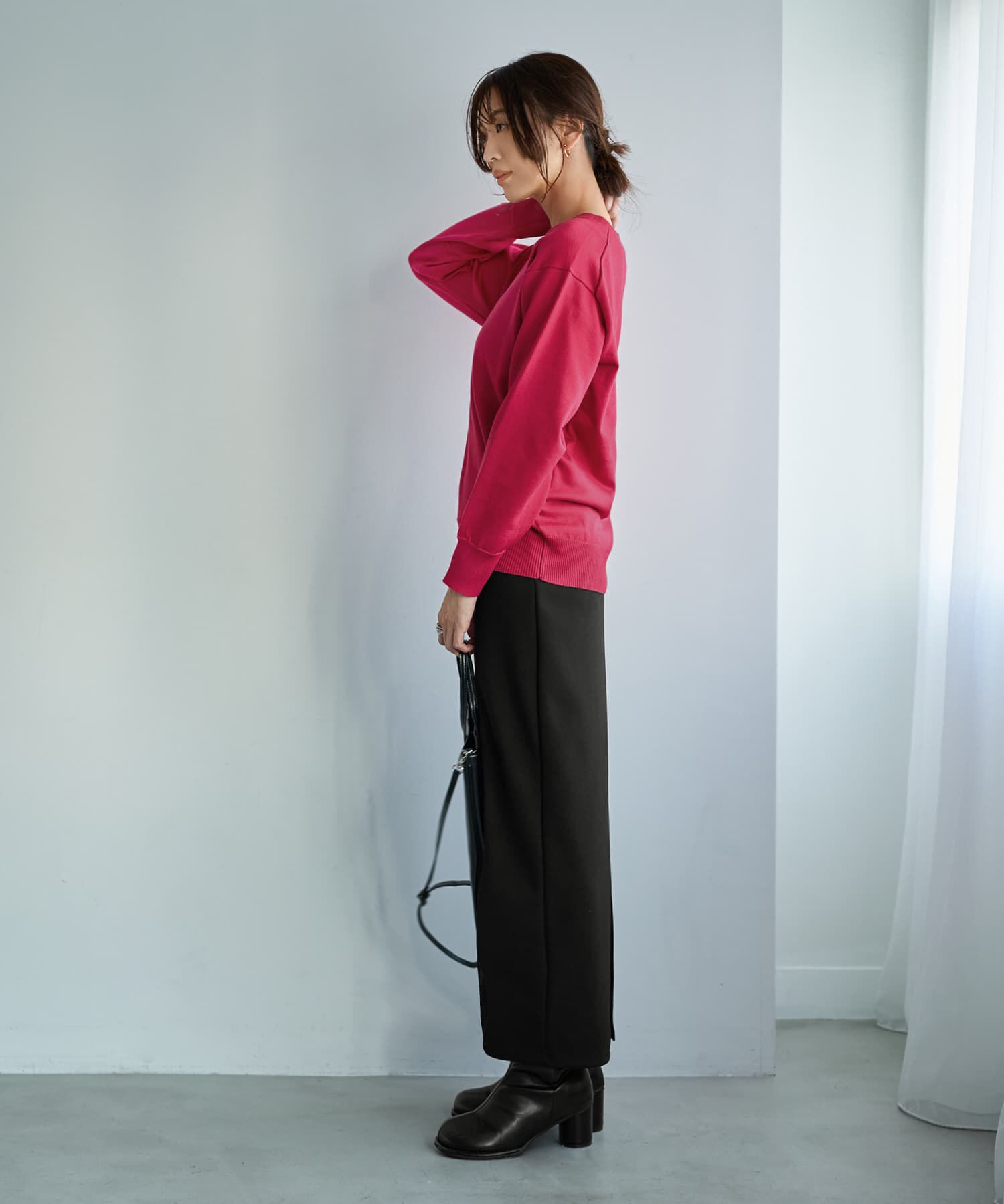 STYLE DELI「アンチピリングVネックニットトップスB」|ニット・セーター|