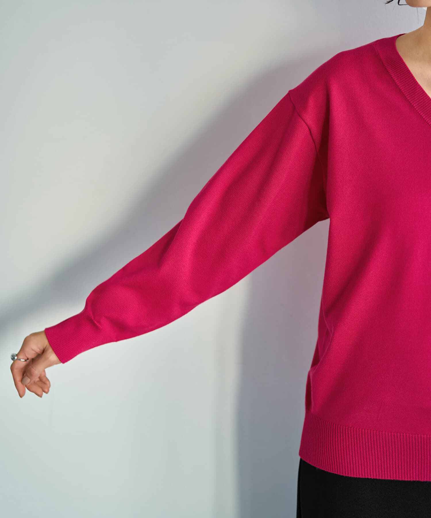 STYLE DELI「アンチピリングVネックニットトップスB」|ニット・セーター|