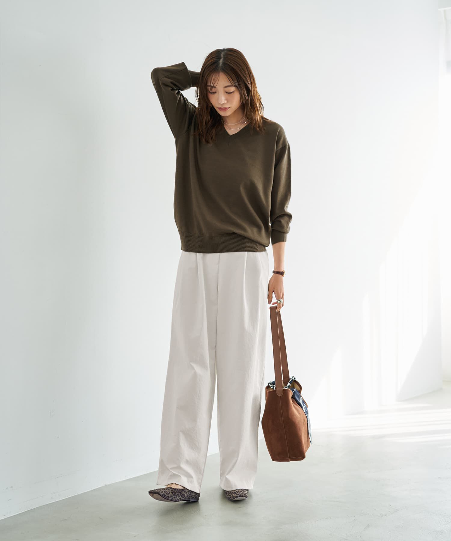 STYLE DELI「アンチピリングVネックニットトップスB」|ニット・セーター|