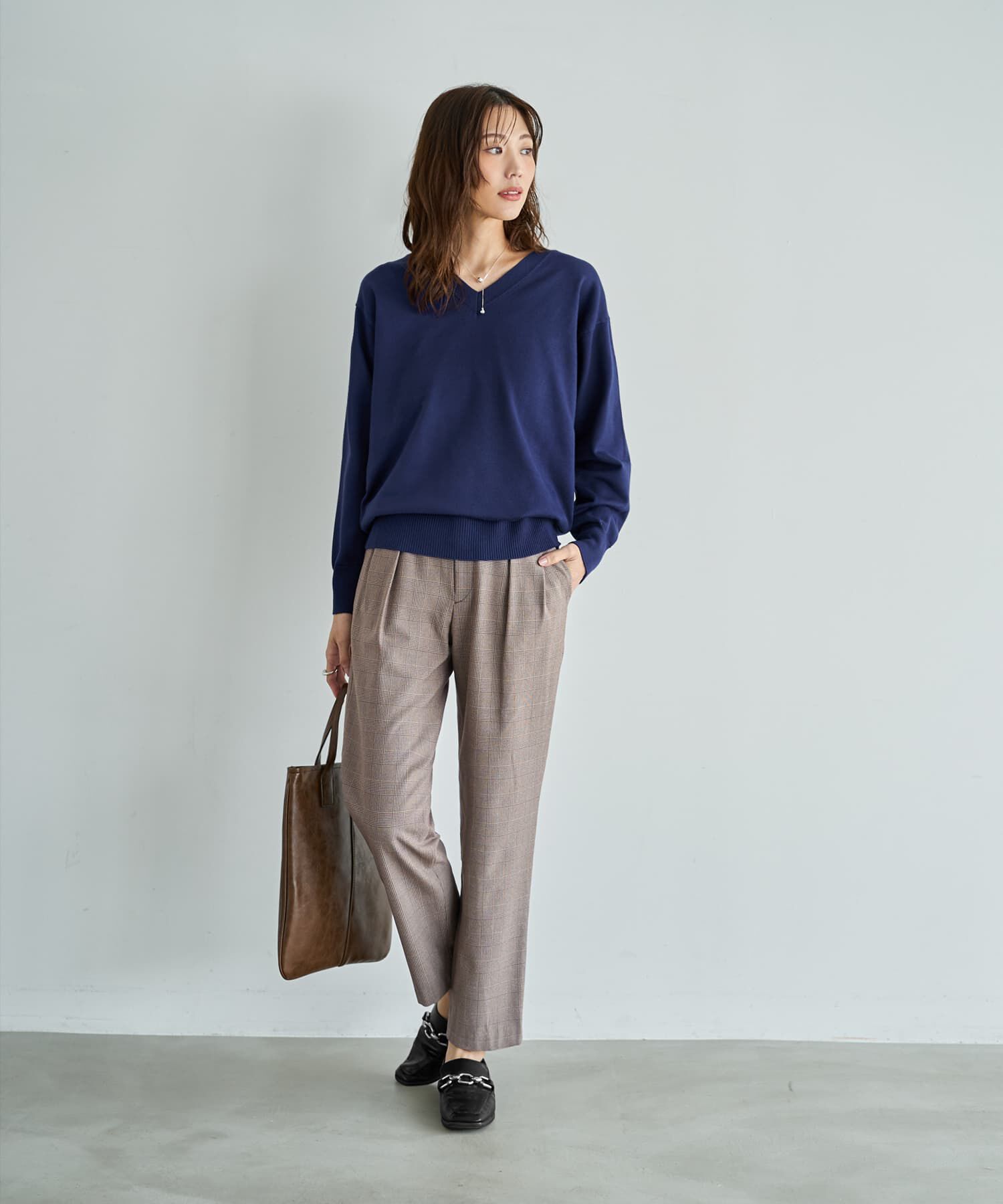 STYLE DELI「アンチピリングVネックニットトップスB」|ニット・セーター|