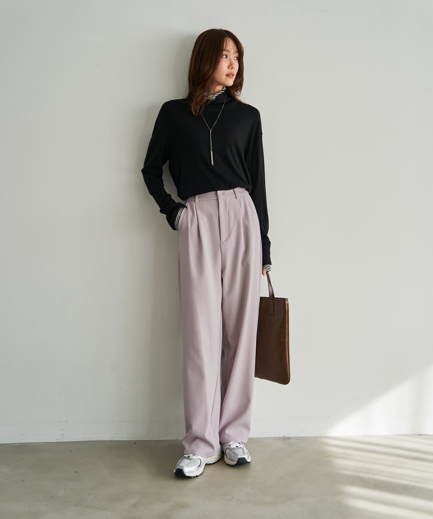 STYLE DELI「裏地付きストレッチツイルワイドパンツ」|その他|