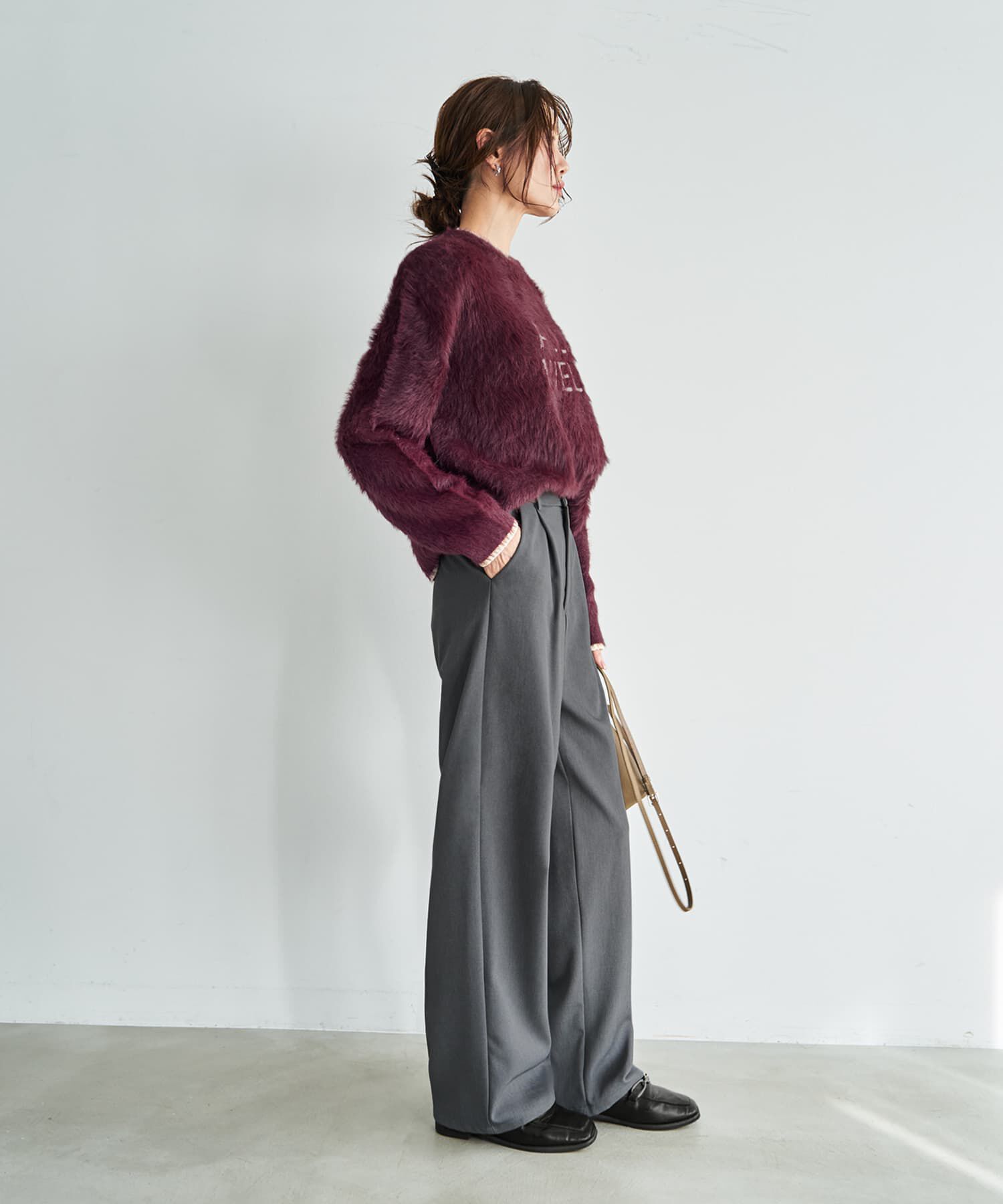 STYLE DELI「裏地付きストレッチツイルワイドパンツ」|その他|