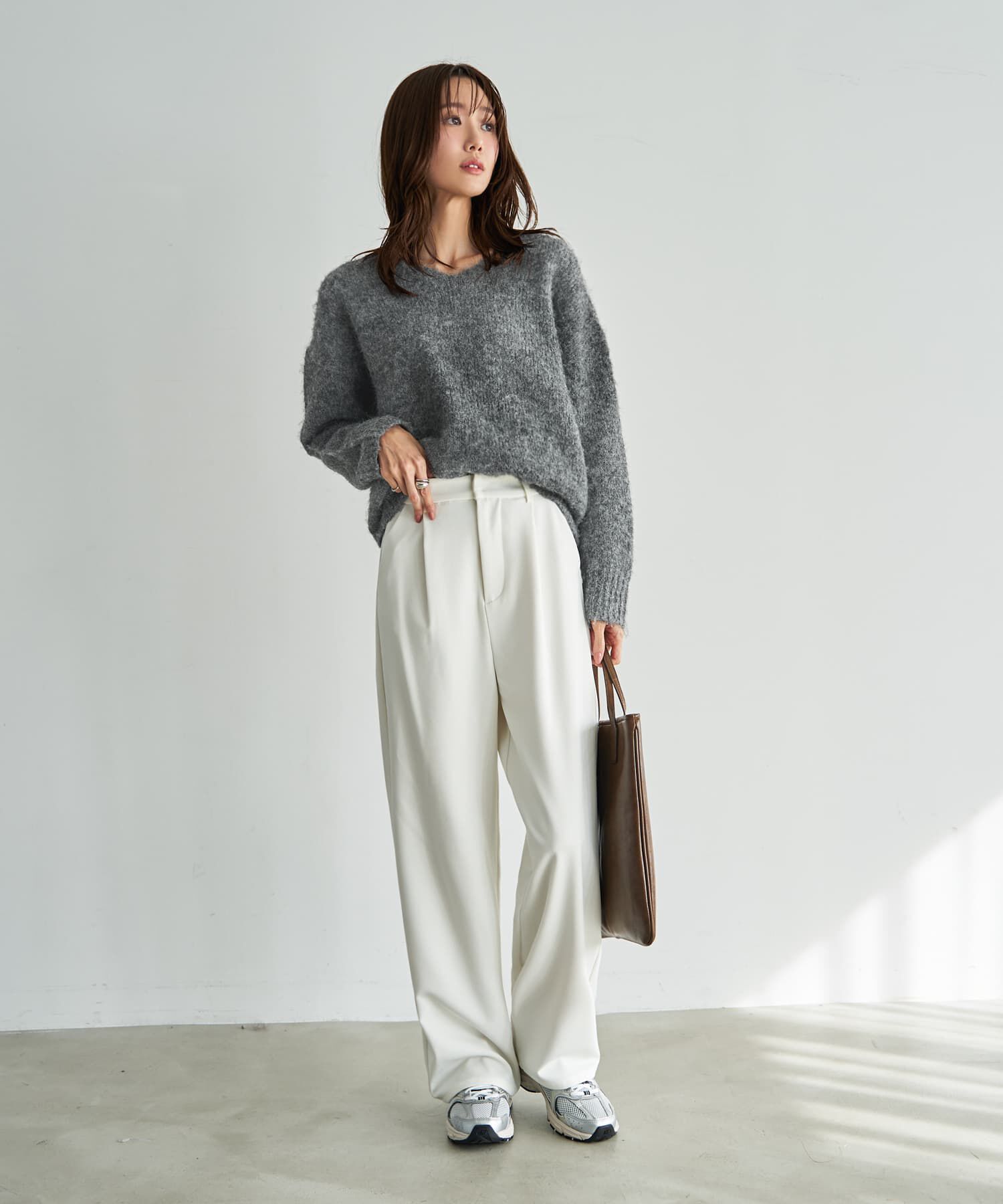 STYLE DELI「裏地付きストレッチツイルワイドパンツ」|その他|