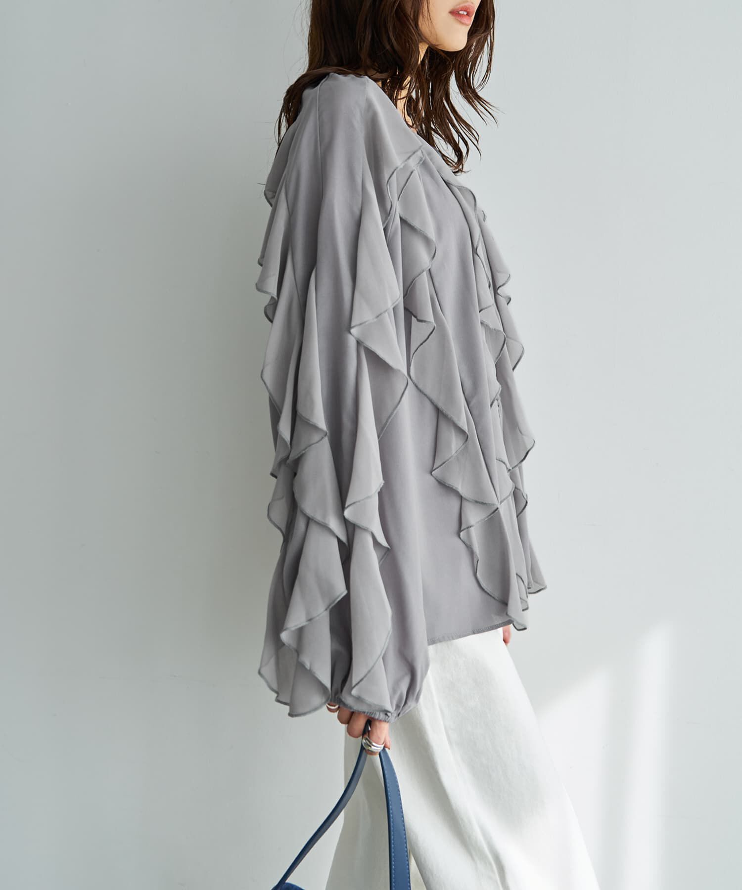 STYLE DELI「【LUXE】ドレープフリルブラウス」|シャツ・ブラウス|