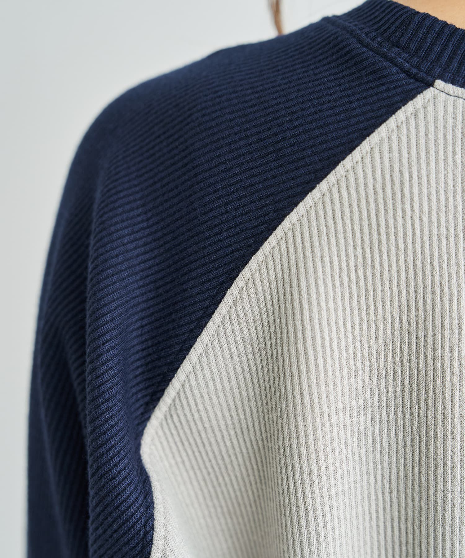 STYLE DELI「配色ラグランリブ生地プルオーバー」|Tシャツ・カットソー|