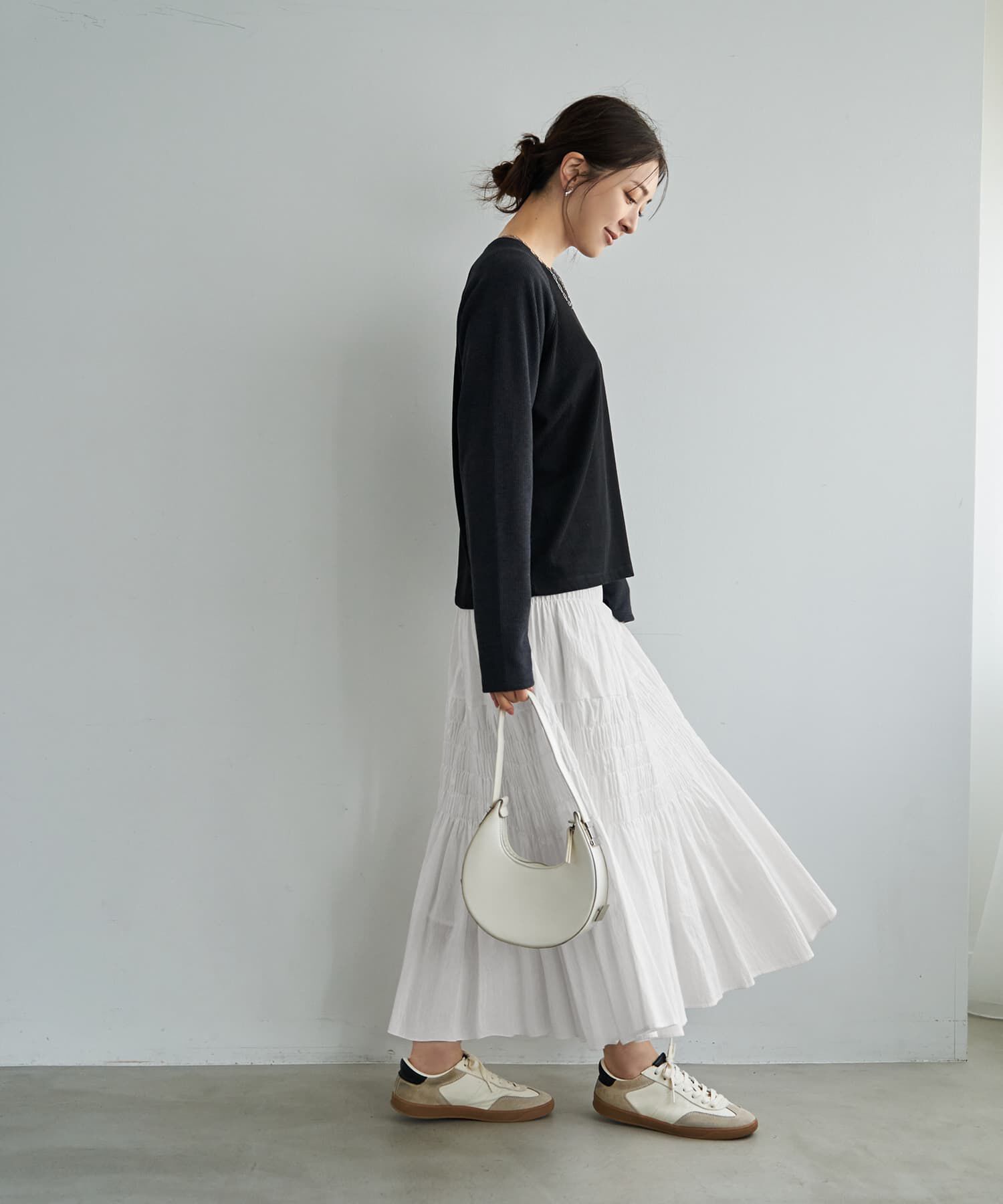 STYLE DELI「配色ラグランリブ生地プルオーバー」|Tシャツ・カットソー|