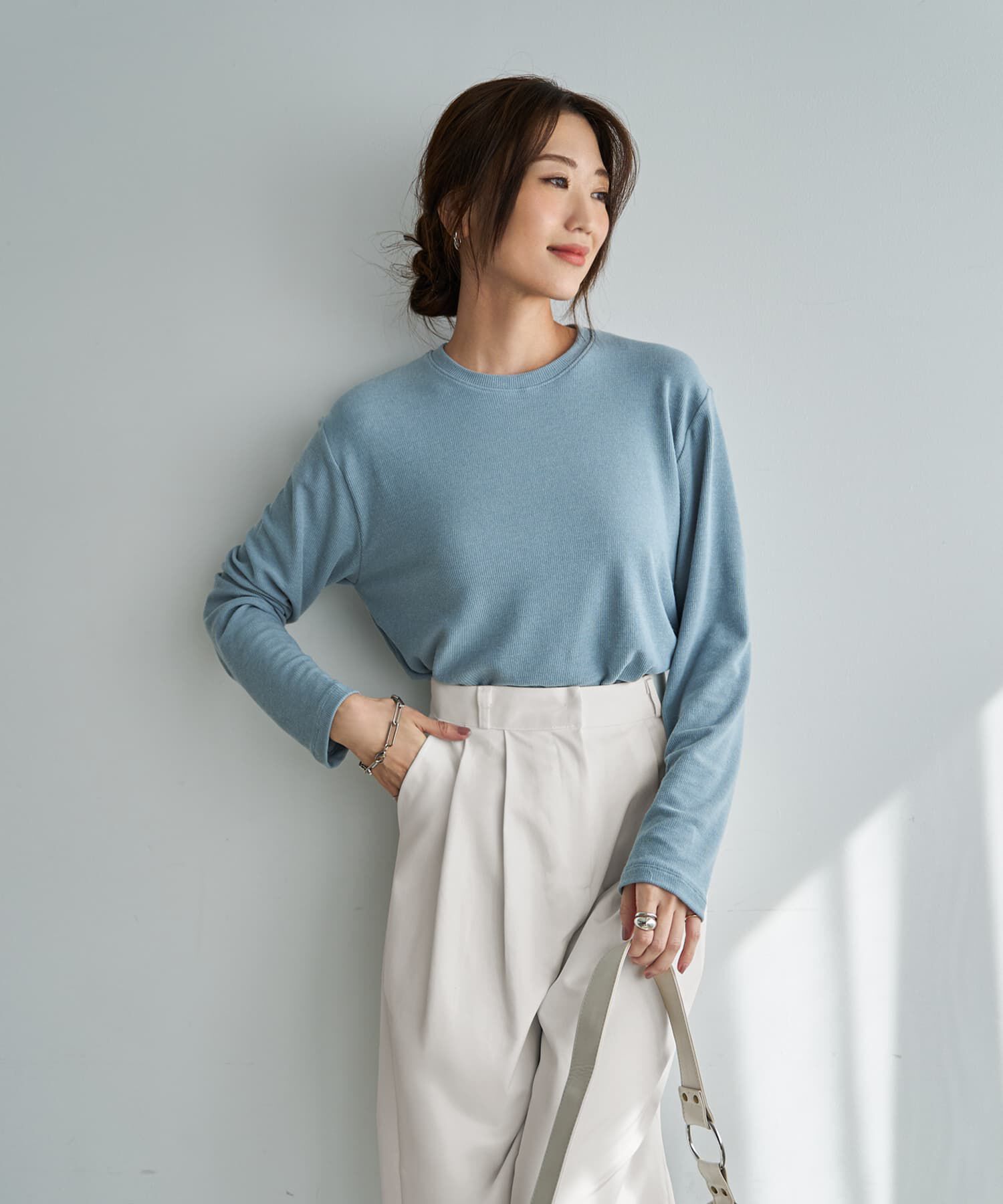 STYLE DELI「絶妙に緩いフワとろカットソートップス」|Tシャツ・カットソー|ライトブルー