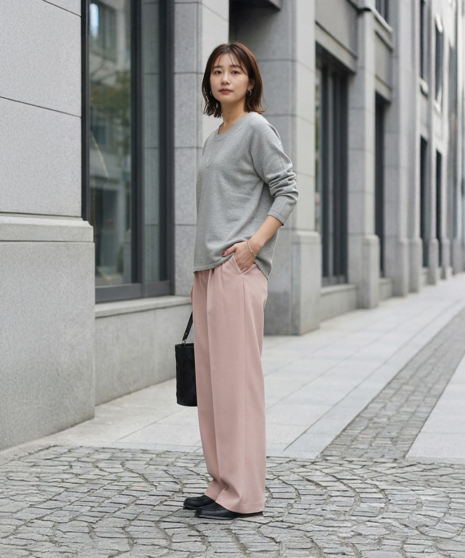 STYLE DELI「サラッと綿混Uネックニットトップス」|ニット・セーター|