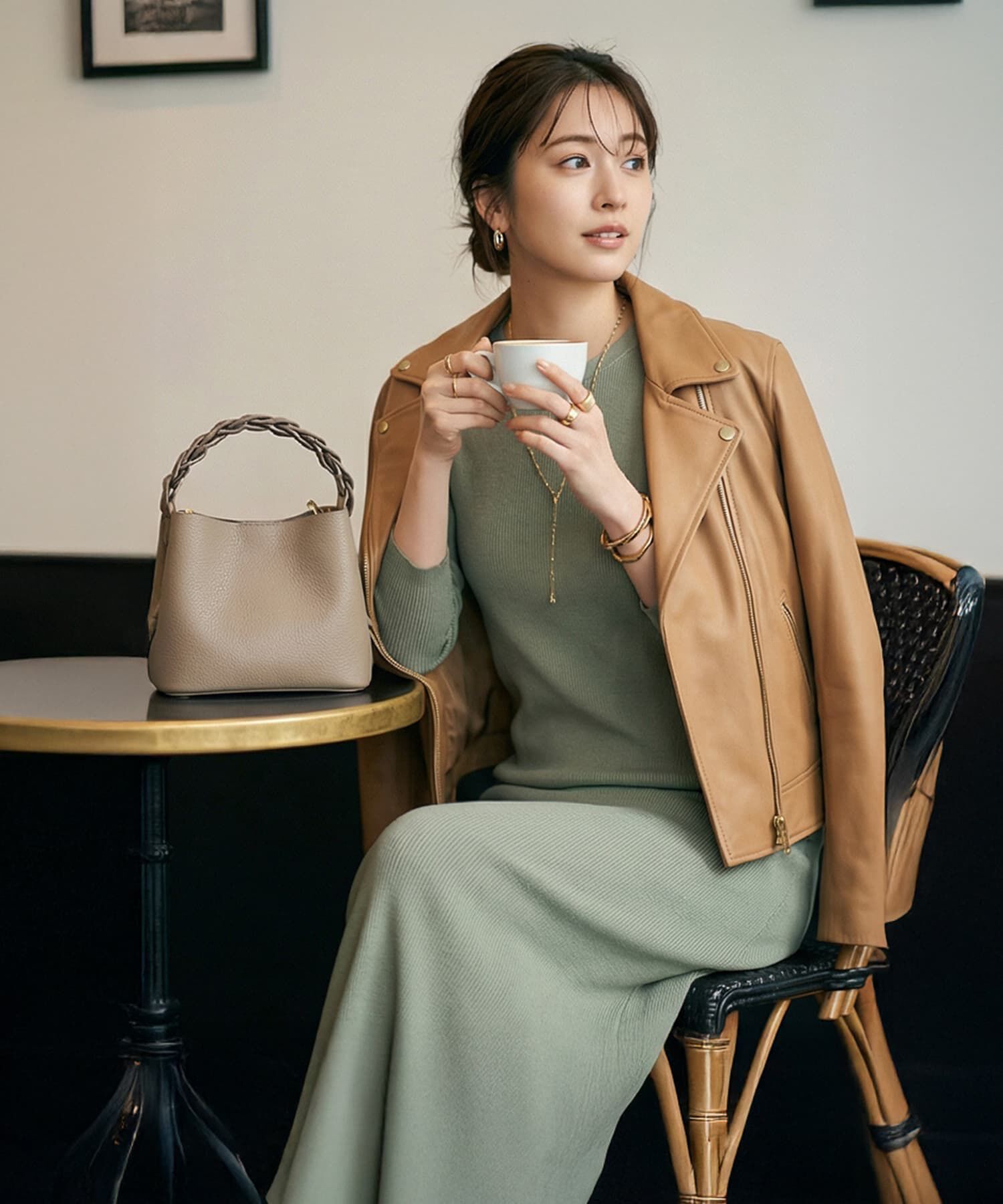 STYLE DELI「【DELI by】グレイスフォルム リアルレザーミニバケットバッグ」|ショルダー・メッセンジャー|