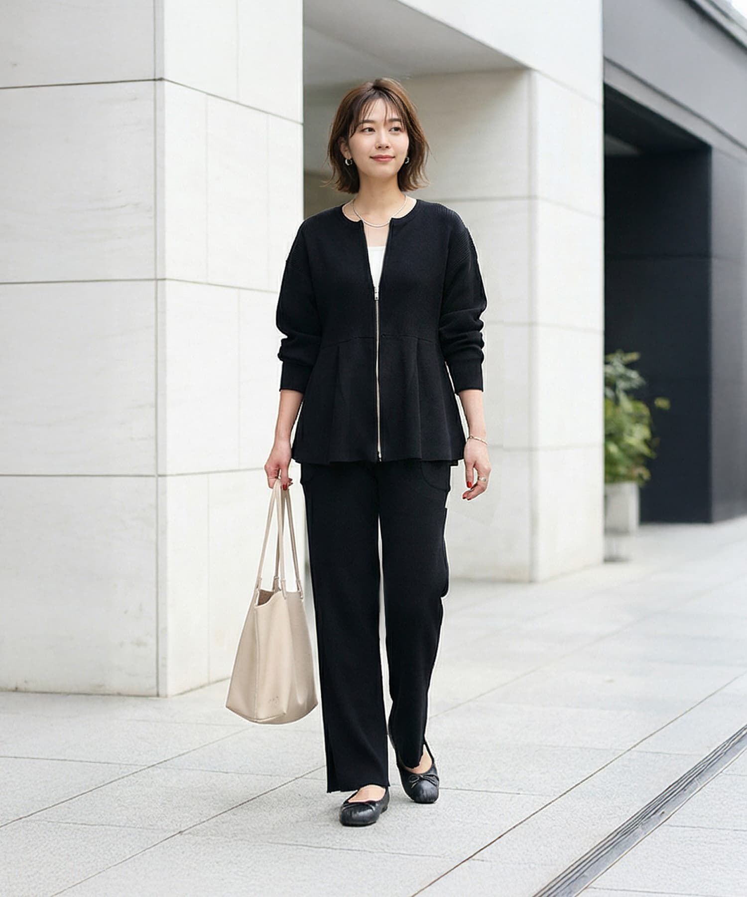 STYLE DELI「【LUXE】セット対応◆Wジップペプラムトップス」|ニット・セーター|