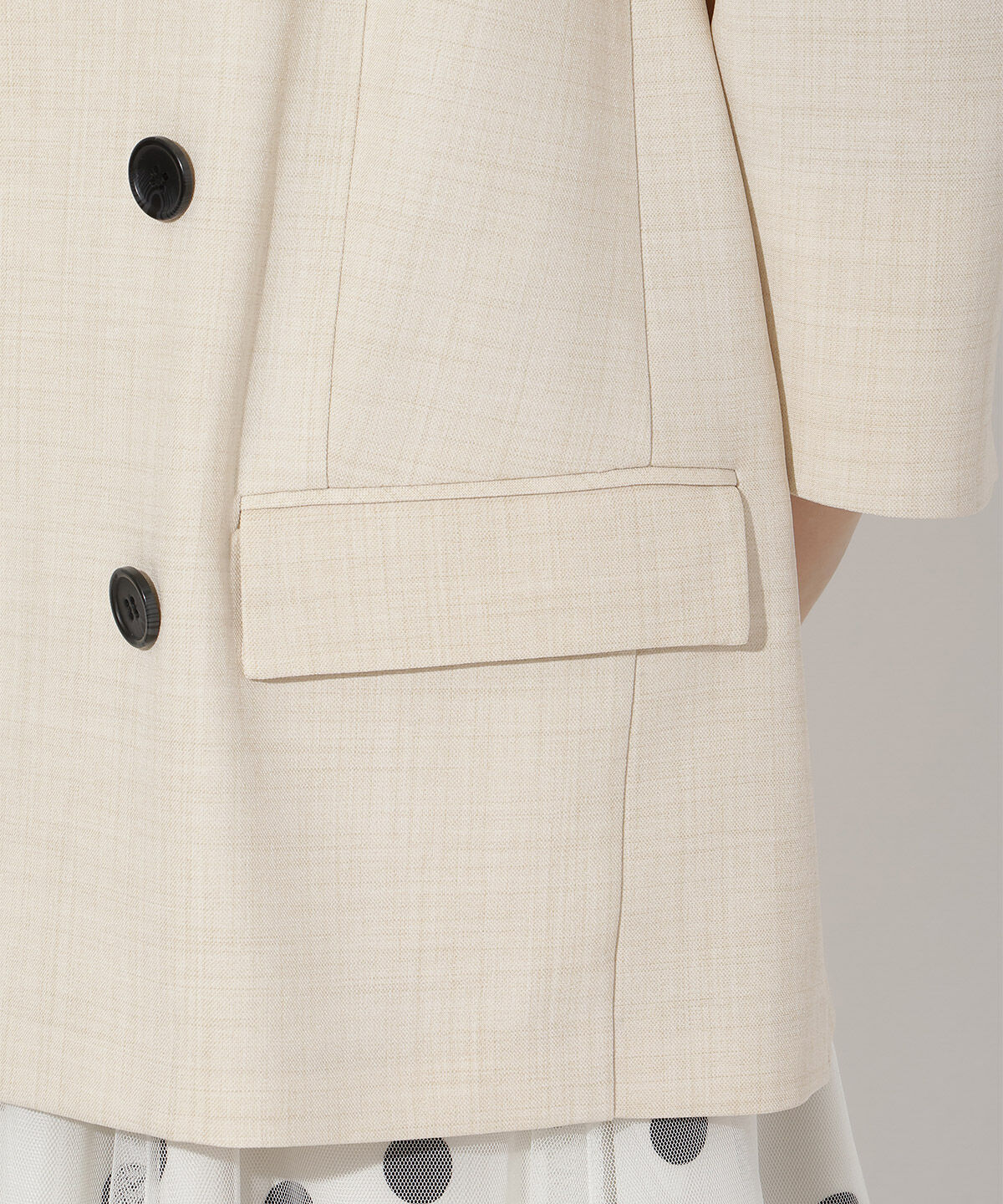 アンドクチュール「麻調7分袖テーラードジャケット」|テーラードジャケット|