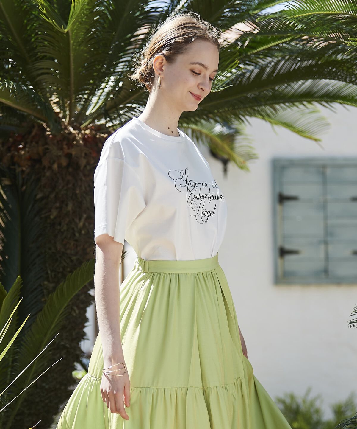 アンドクチュール「シルケットプリントTシャツ」|Tシャツ・カットソー|