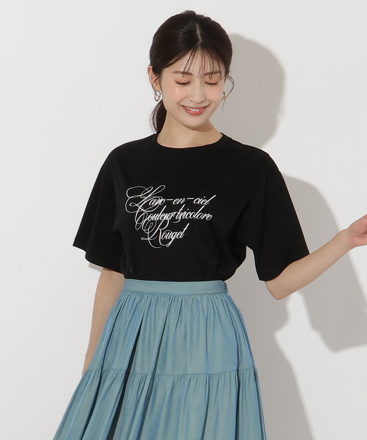 アンドクチュール「シルケットプリントTシャツ」|Tシャツ・カットソー|