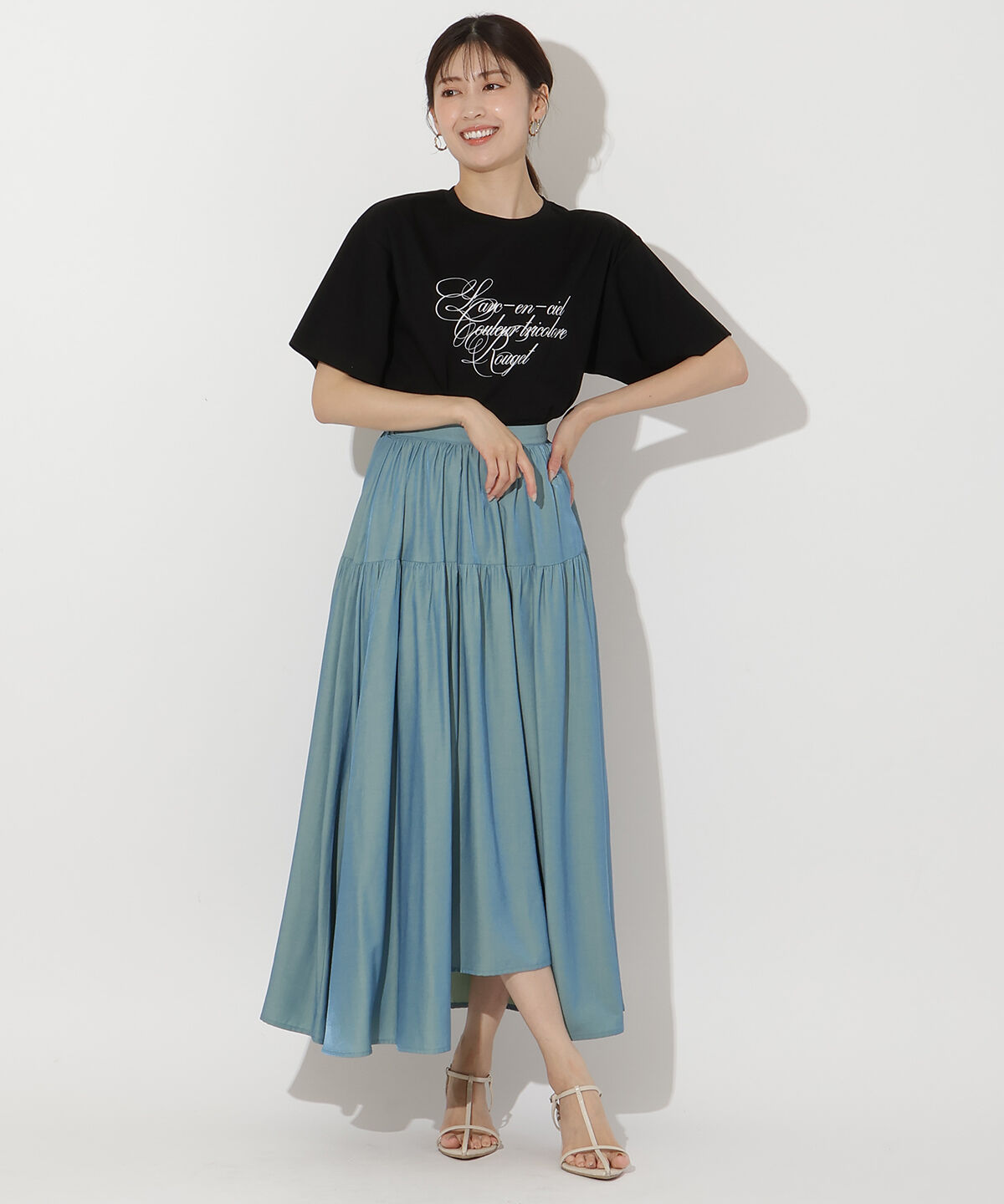 アンドクチュール「シルケットプリントTシャツ」|Tシャツ・カットソー|