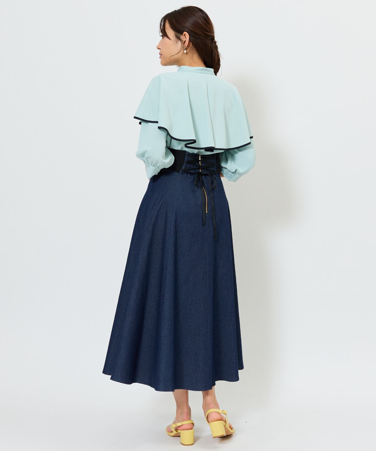 アンドクチュール「パイピングケープブラウス」|シャツ・ブラウス|