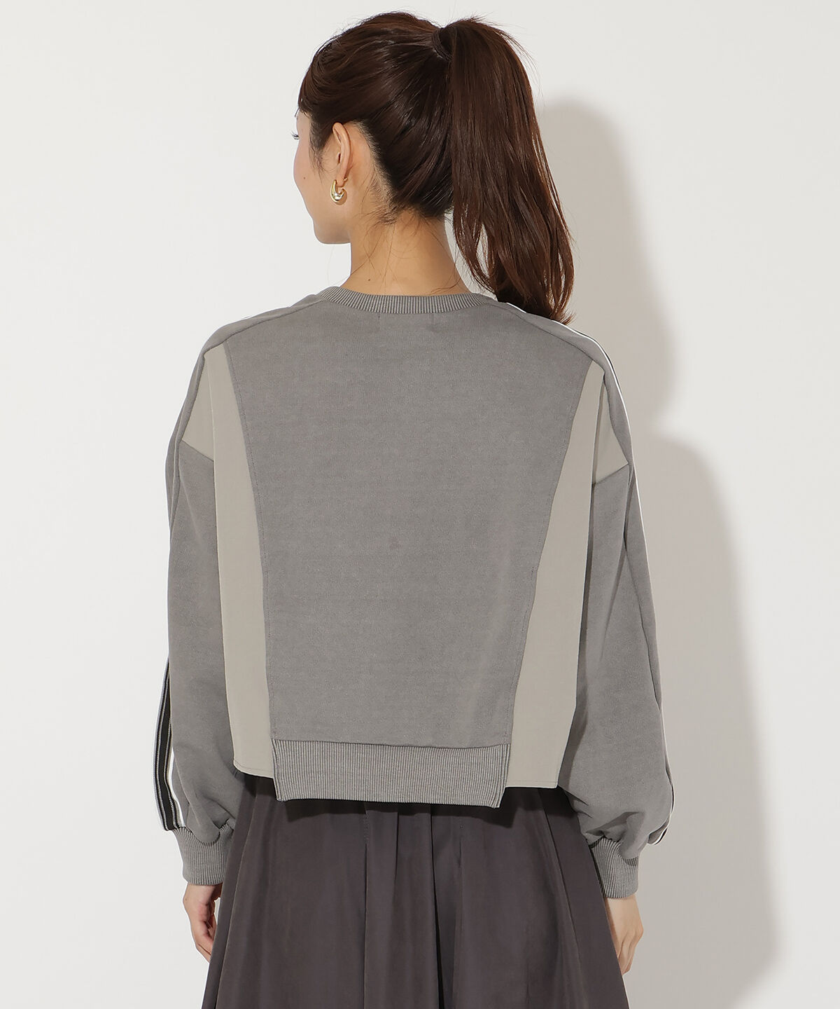 アンドクチュール「ライン入り裏毛トップス」|Tシャツ・カットソー|