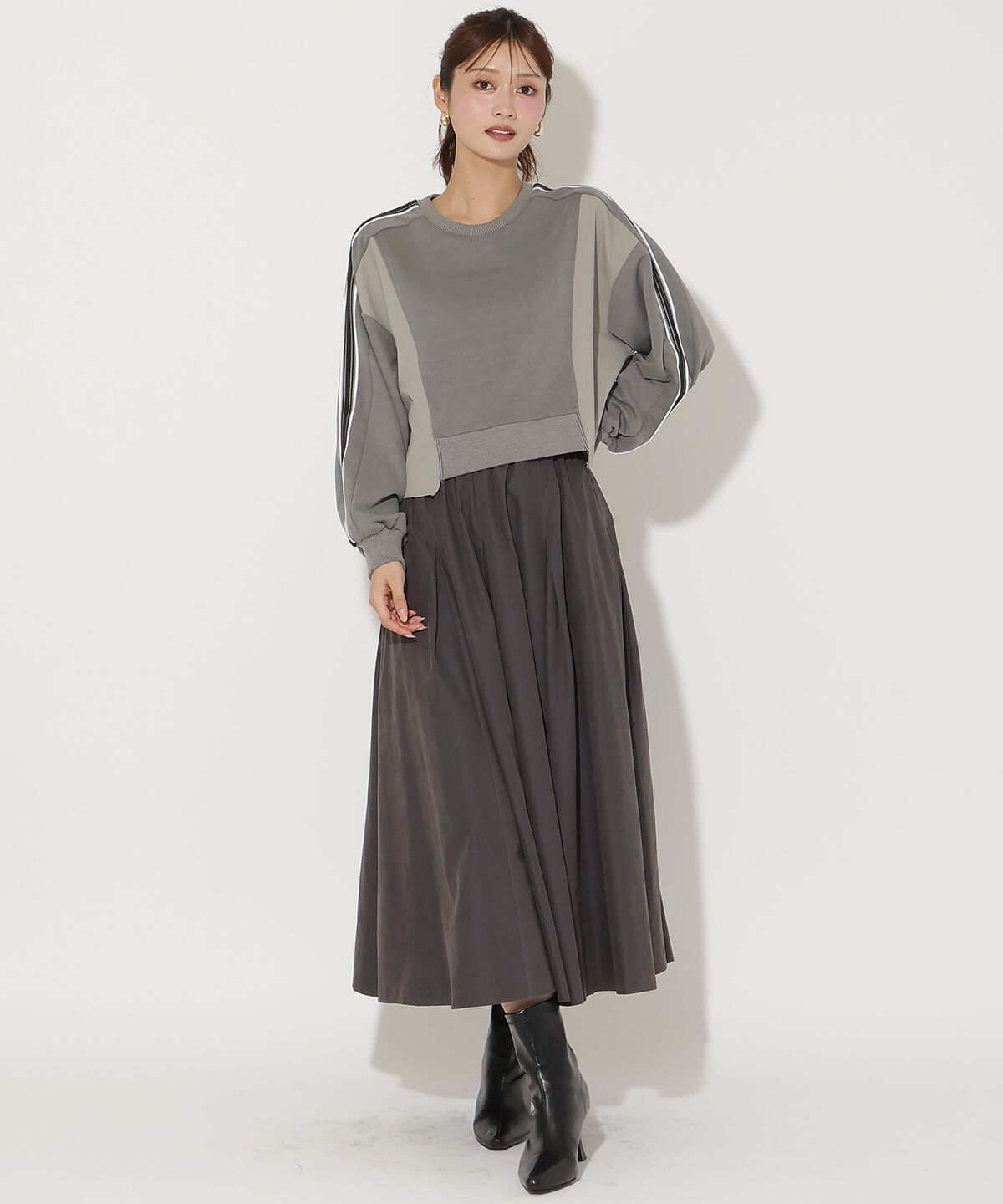 アンドクチュール「ライン入り裏毛トップス」|Tシャツ・カットソー|