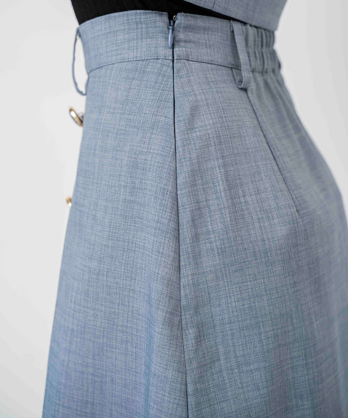 REDYAZEL「ボタン付きボックスプリーツスカート」|台形|