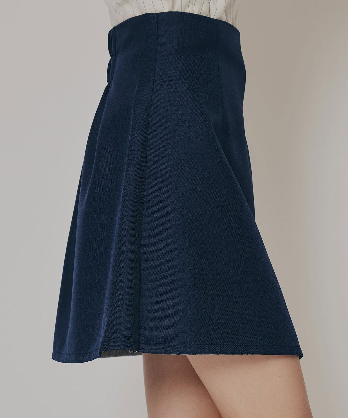 REDYAZEL「バイカラーアシメプリーツミニスカート」|フレア|