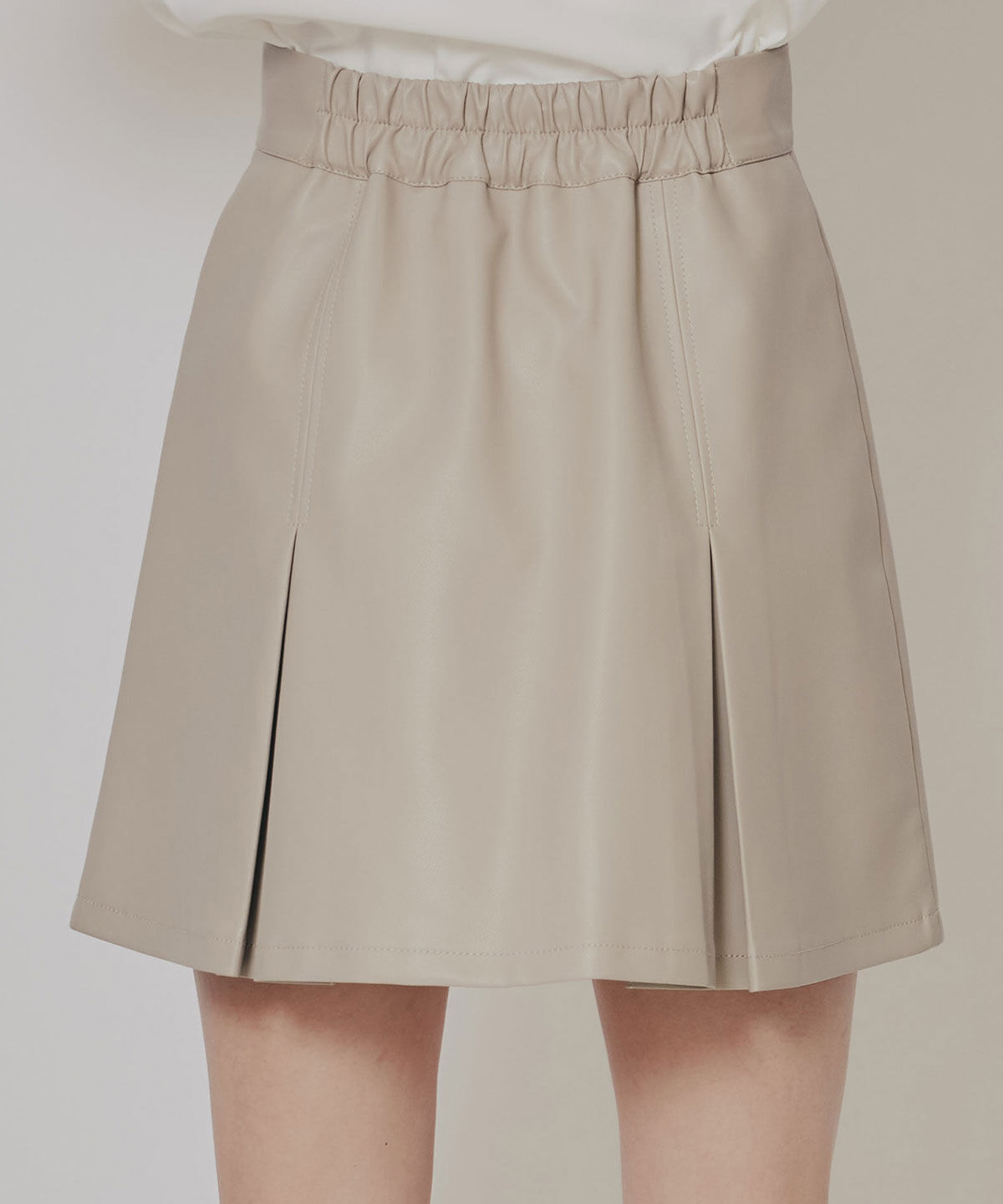 REDYAZEL「フェイクレザーBOXプリーツミニスカート」|フレア|