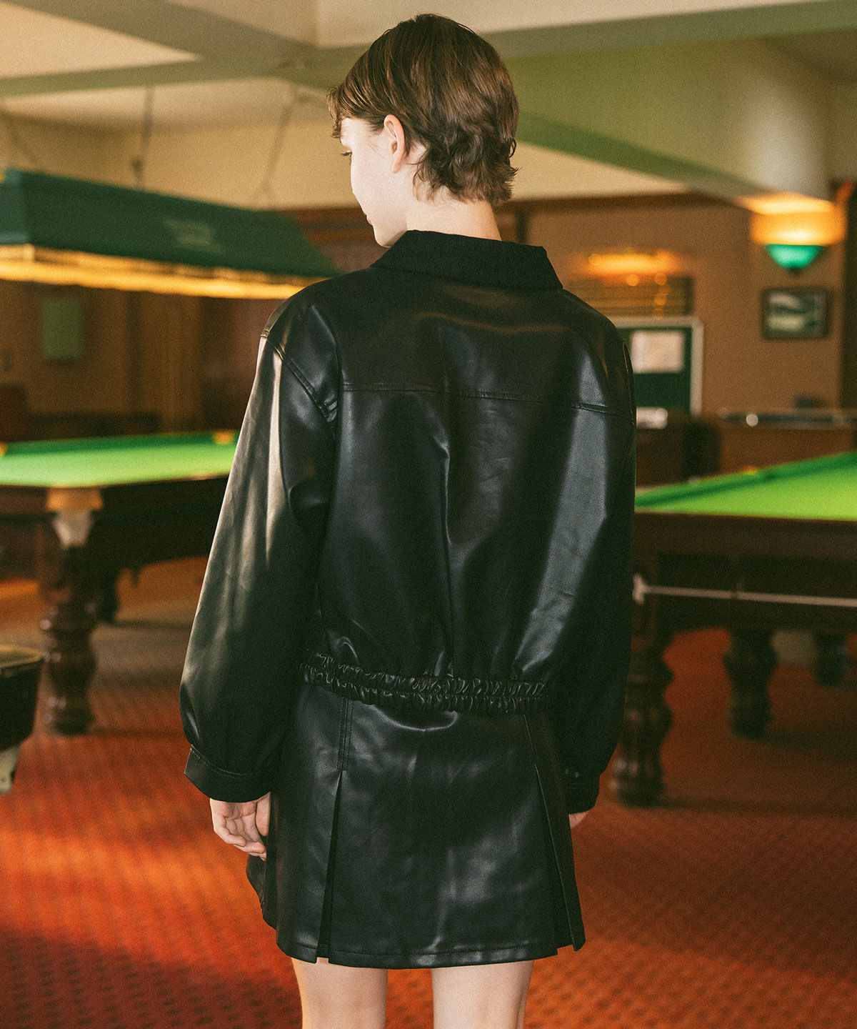 REDYAZEL「フェイクレザーBOXプリーツミニスカート」|フレア|