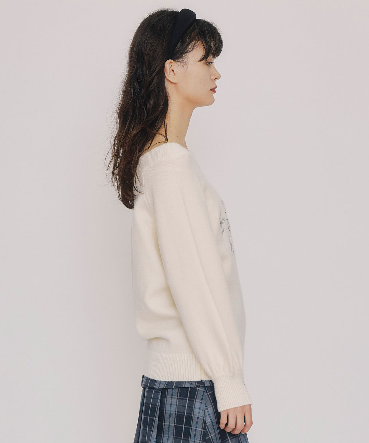 REDYAZEL「ビジューロゴエンブロイダリーニットプルオーバー」|ニット・セーター|