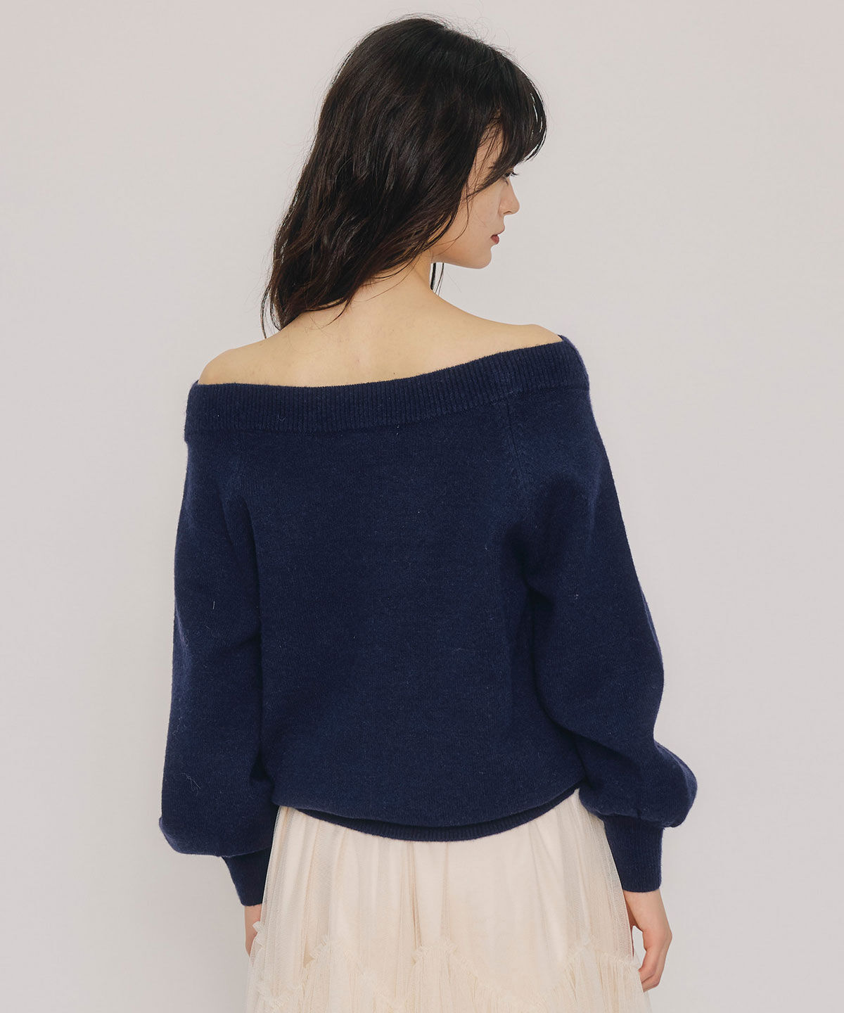 REDYAZEL「ビジューロゴエンブロイダリーニットプルオーバー」|ニット・セーター|