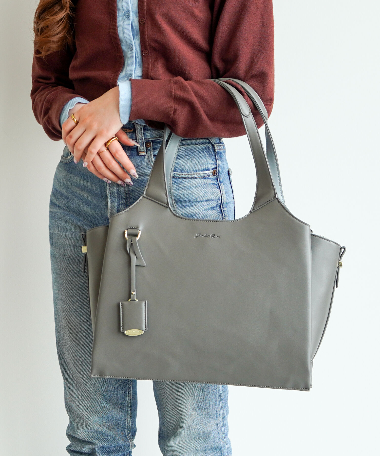  「Jewelna Rose アテナ ハンドバッグ A4サイズ 16322」|トートバッグ|ダークグレー