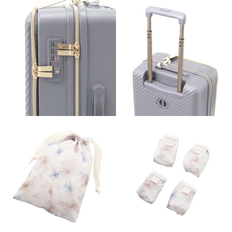 Jewelna Rose「Jewelna Rose HaNT &times;Jewelna Rose コラボ スーツケース 機内持ち込み フロントオープン 34L 06820」|キャリーケース|