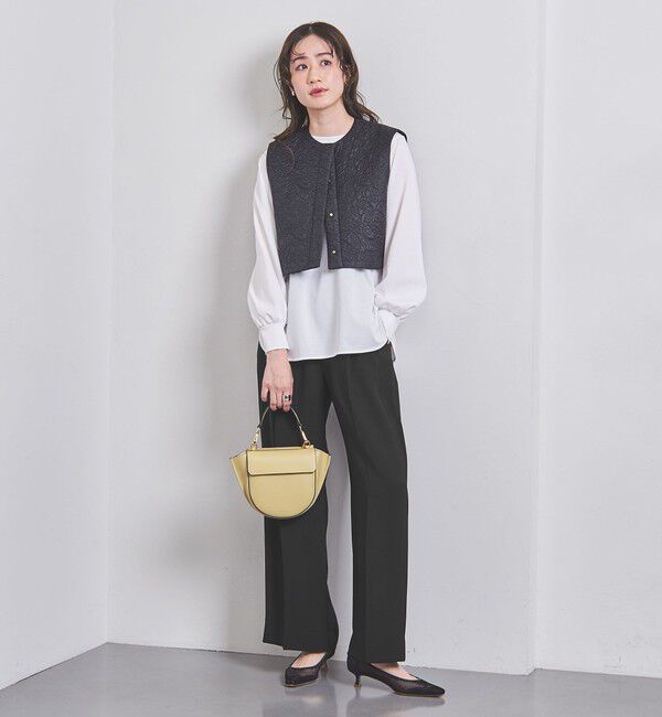 UNITED ARROWS「ポリエステル 2タック ワイドパンツ」|スラックス|