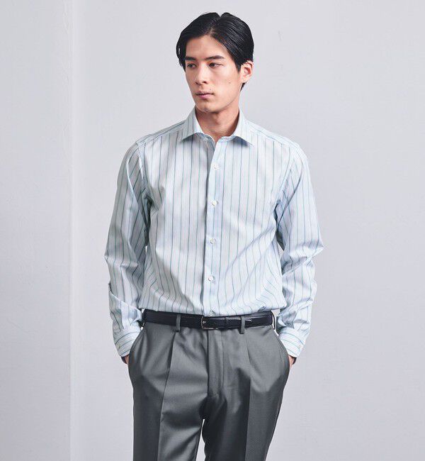 UNITED ARROWS「イージーケア AG マルチストライプ セミワイドカラーシャツ -抗菌防臭-」|シャツ・ブラウス|
