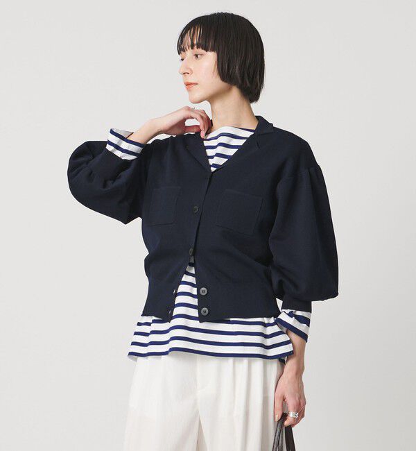 UNITED ARROWS「ジャケットライク ニットカーディガン ‐ウォッシャブル‐」|カーディガン|NAVY
