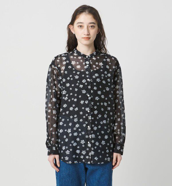 UNITED ARROWS「プリント バンドカラー シャツ」|シャツ・ブラウス|