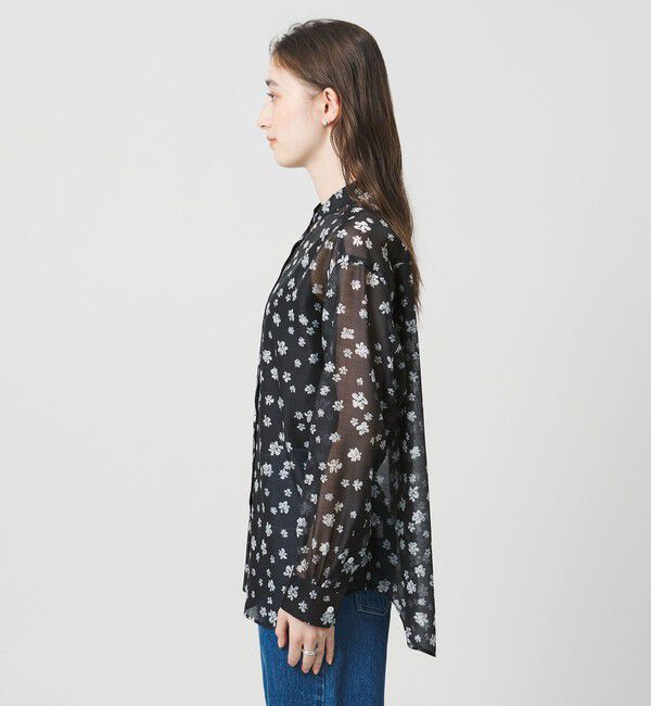 UNITED ARROWS「プリント バンドカラー シャツ」|シャツ・ブラウス|