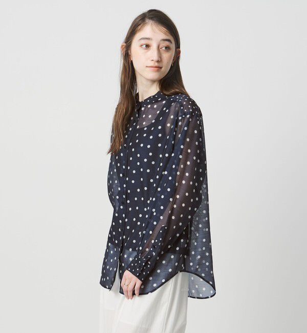 UNITED ARROWS「プリント バンドカラー シャツ」|シャツ・ブラウス|