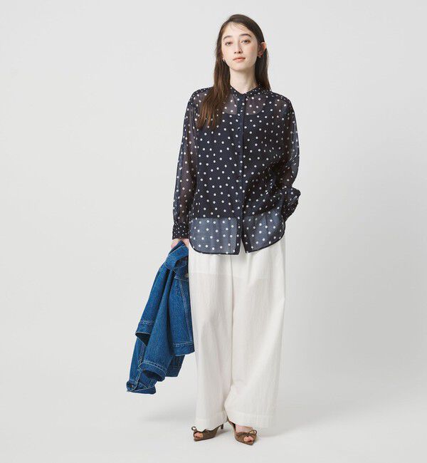 UNITED ARROWS「プリント バンドカラー シャツ」|シャツ・ブラウス|