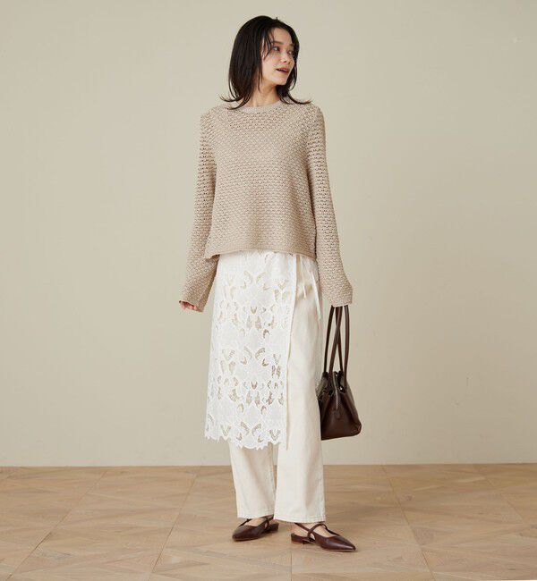 UNITED ARROWS green label relaxing「レース レイヤード スカート」|タイト|