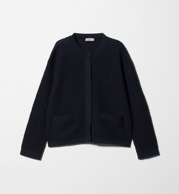 UNITED ARROWS green label relaxing「パイピング ノーカラー ニット カーディガン」|カーディガン|