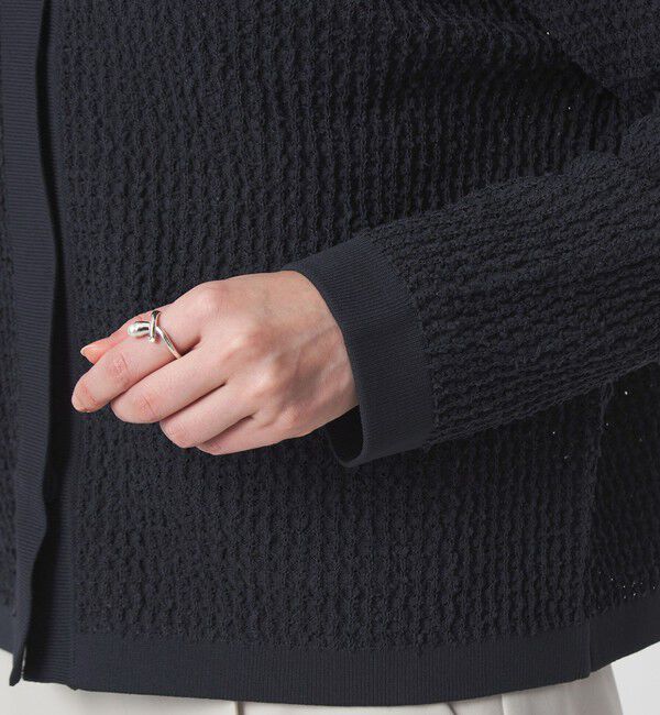 UNITED ARROWS green label relaxing「パイピング ノーカラー ニット カーディガン」|カーディガン|