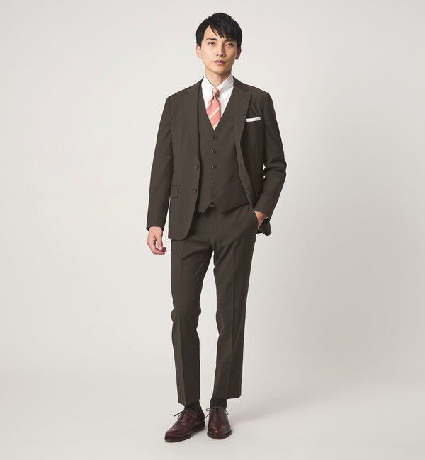 UNITED ARROWS green label relaxing「A+ TWPU トロピカル無地 スリム 5B セットアップ ベスト -ウォッシャブル-」|スーツ|
