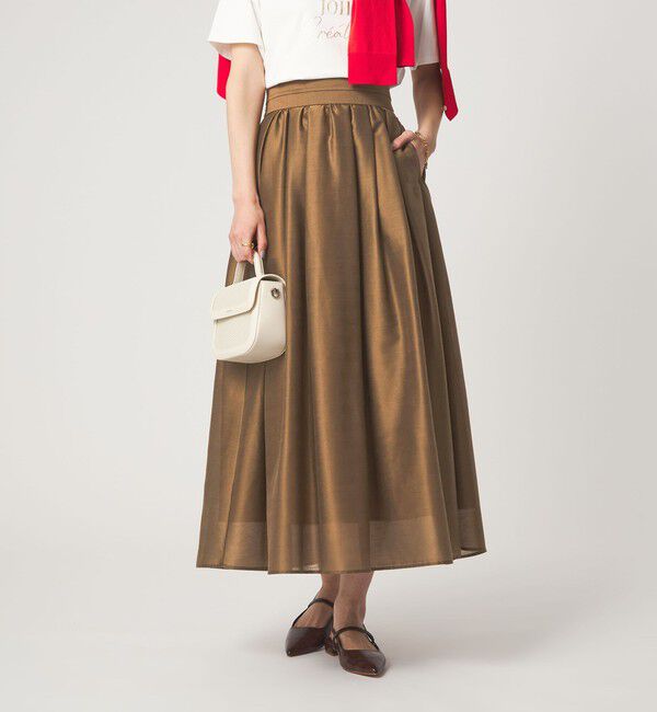 UNITED ARROWS green label relaxing「カールマイヤー タック ギャザー スカート」|フレア|