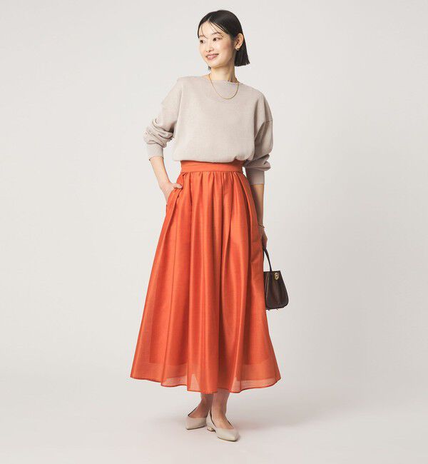 UNITED ARROWS green label relaxing「カールマイヤー タック ギャザー スカート」|フレア|