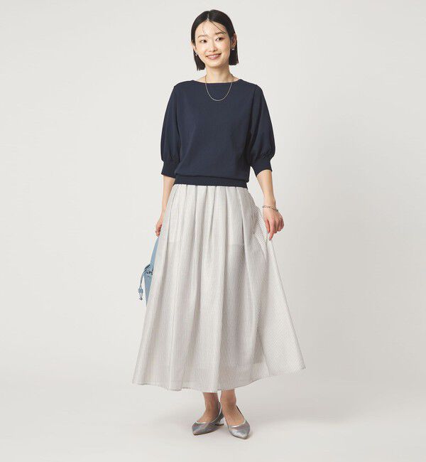 UNITED ARROWS green label relaxing「カールマイヤー タック ギャザー スカート」|フレア|