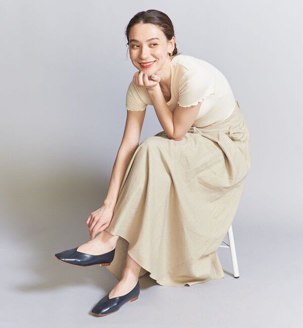 BEAUTY&YOUTH UNITED ARROWS「Vカットステッチ フラットシューズ」|バレエシューズ|