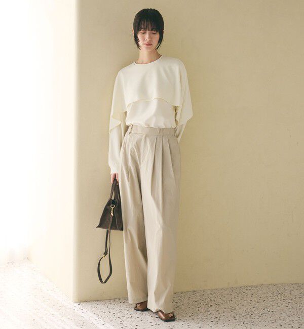 BEAUTY&YOUTH UNITED ARROWS「【WEB限定 Wardrobe DAILY MINIMAL】ケープフリル レイヤーカットソー」|Tシャツ・カットソー|